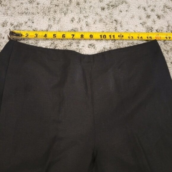 Larry Levine SZ 12 Colorful Floral Embroidered Black Linen Blend Capris - Picture 9 of 10